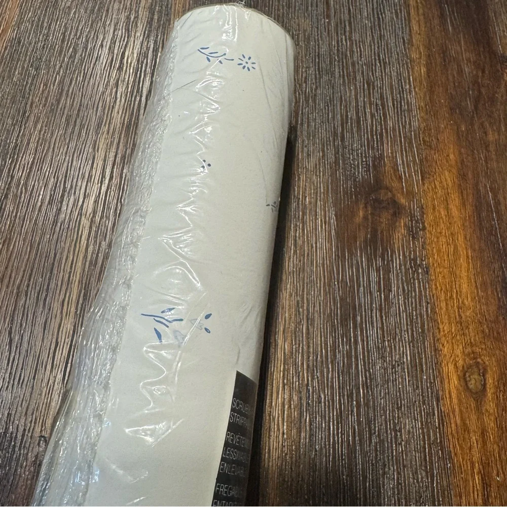 Imperial New Country‎ Gear Blue Floral Stencil Vintage Wallpaper Double Roll USA